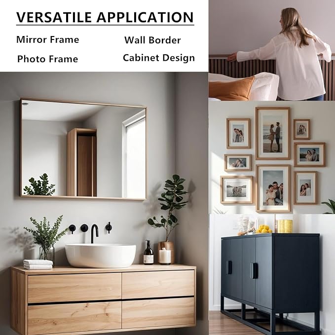 DESOMINOR 27FT Black Border Peel &Stick Black Wood Grain Wallpaper Border - Image 4
