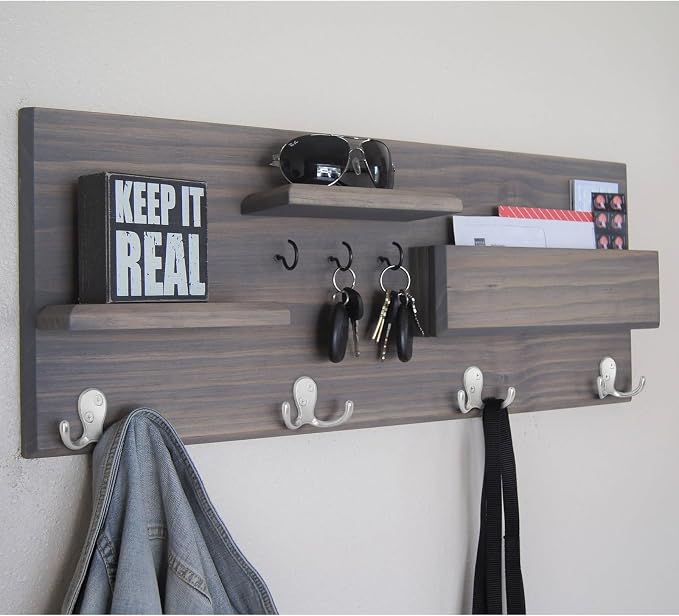 Homanu 14 Pack Coat Hooks, Heavy Duty Double Prong Coat Hooks Wall Mounted - Image 7