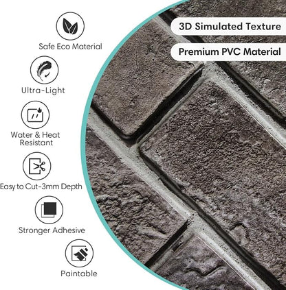 Commomy 3D Faux Brick Wallpaper Wall Tiles - Image 3