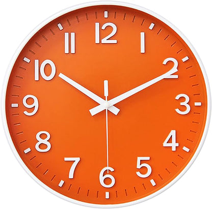HZDHCLH Wall Clocks Battery Operated, Wall Clock Orange, 10 inch Wall Clock by HZDHCLH
