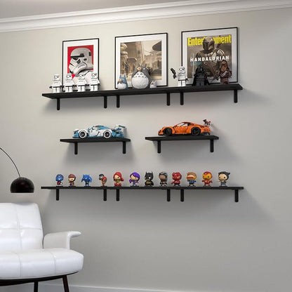 DOLLFIO Floating Shelves, 8 Sets Wooden Floating Shelves - Image 5