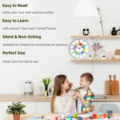 XFM Learning Clock for Kids Silent Non Ticking Battery Operated Colorful - Image 6