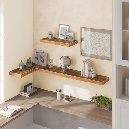 HOOBRO Floating Shelves for Wall, Wall Mounted Shelf Set of 2, for Wall Storage - Image 4