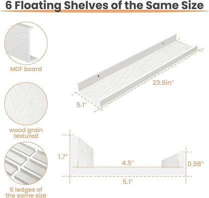 upsimples Floating Shelves for Wall, 23.6 Inch Shelves for Decor Storage Set of - Image 3