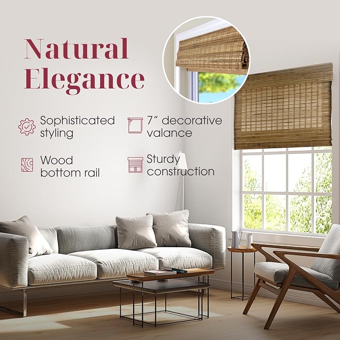 ARLO BLINDS Sheer Bamboo Roman Shades - Image 4