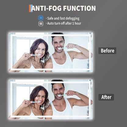LED Bathroom Mirror 55 x 26 inch, Lighted Bathroom Vanity Mirror - Image 4