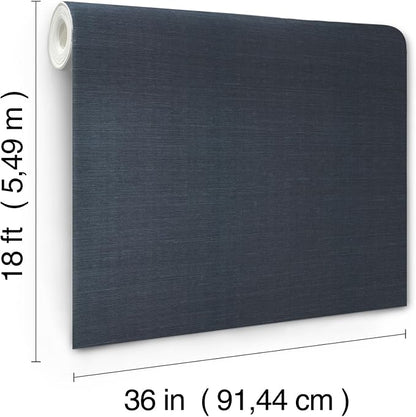 York Wallcoverings Natural Sisal Navy Peel and Stick Grasscloth Wallpaper - Image 6