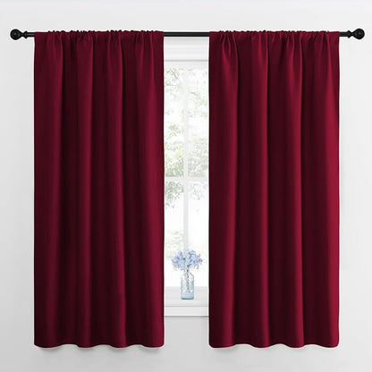 NICETOWN Blackout Curtains for Bedroom, Wine Red, 1 Pair, 42 by 45-inch by NICETOWN