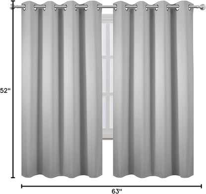 LEMOMO Light Grey Blackout Curtains 52 x 63 Inch Length/Set of 2 Curtain - Image 7