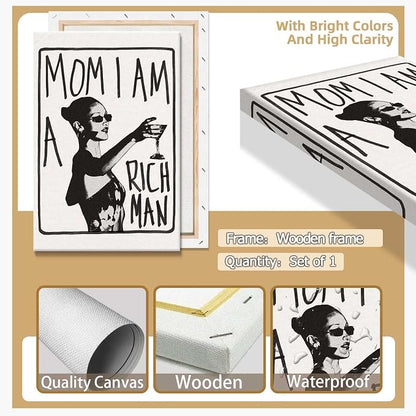 Mom I Am A Rich Man Aesthetic Retro Music Goblet Poster Feminist canvas Wall - Image 2