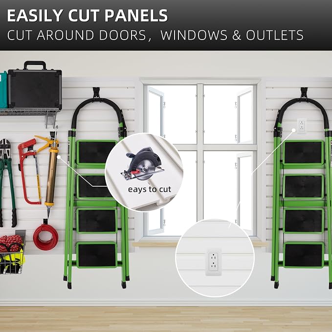 Slatwall Panels 4'x8' Garage Slat Wall Storage Systems Garage Wall Organizer - Image 4