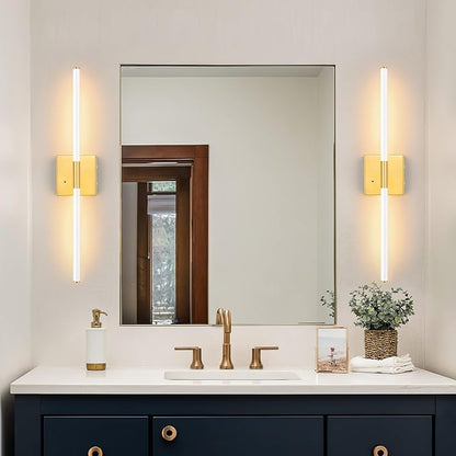 Morauroral 30 Inch White Gold Battery Operated Wall Sconces Set of 2, Dimmable - Image 9