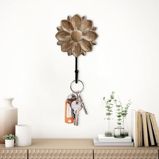 dwellington Flower Towel Hooks Decorative Hooks Hanger - Image 3