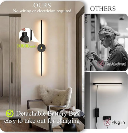 Battery Operated Wall Sconce Set of 2: 10000mAh Wireless Sconces Rechargeable - Image 4