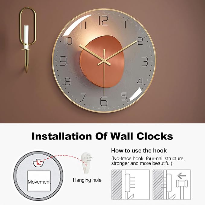 Ergocar Silent Modern Metal Wall Clock - Image 6