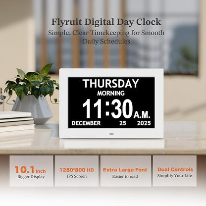 10.1'' Extra Large Digital Clock, 1280*800p HD Display, Dementia Clock - Image 2