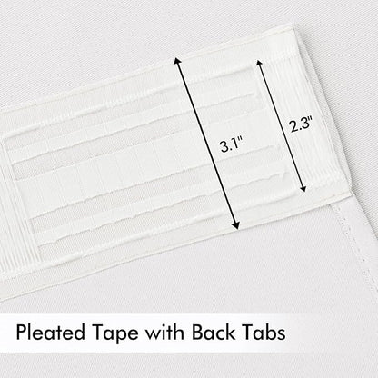 MIULEE Pure White Back Tab Blackout Curtain 96 Inch Long 2 Panels Set - Image 4