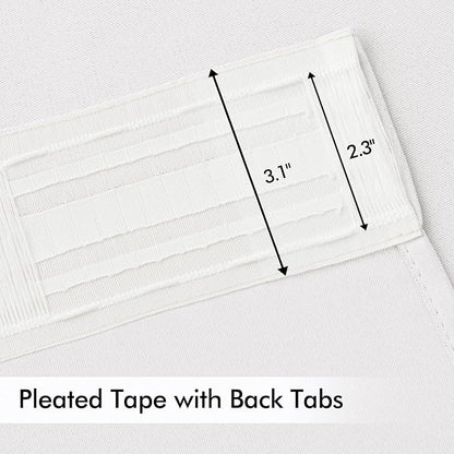 MIULEE Pure White Back Tab Blackout Curtains 90 Inches Long 2 Panels Set - Image 4