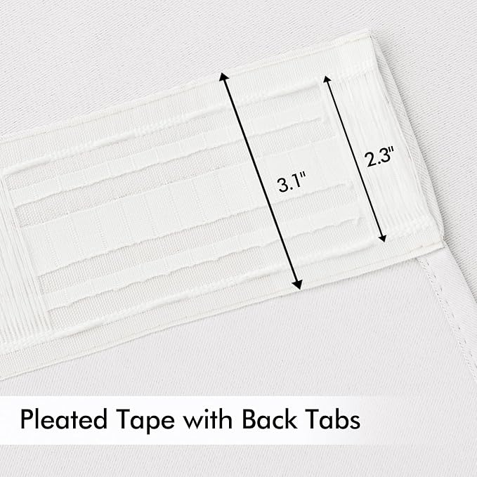 MIULEE Pure White Back Tab Light Blocking Curtains 72 Inch Length 2 Panels Set - Image 4