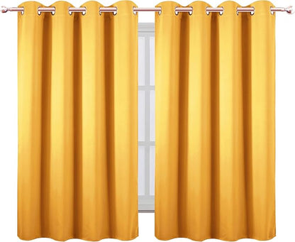 LEMOMO Yellow Thermal Blackout Curtains/52 x 54 Inch/Set of 2 Panels Room - Image 2