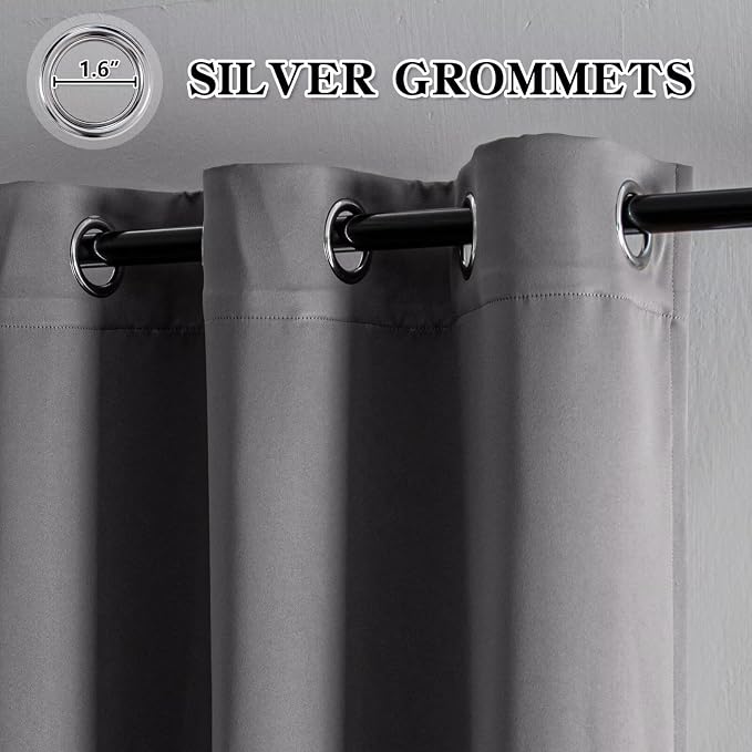 IGEMAEVE Blackout Curtains 72 Inch Length 2 Panels Set, Grommet Energy Saving - Image 2