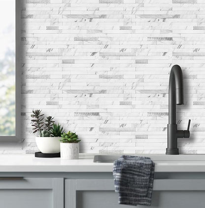 AULIGET 20 Sheets Faux Stone Peel and Stick Backsplash - Image 8