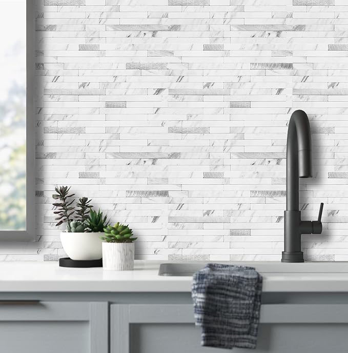 AULIGET 40 Sheets Faux Stone Peel and Stick Backsplash - Image 8