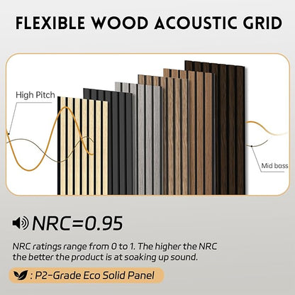 4 Pack Wood Panels for Wall, 106.3" × 11" Wood Slat Acoustic Panels for Wall - Image 3