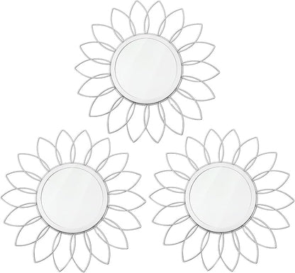 3 Pack Metal Mirrors for Wall Sunburst Wall Mirrors Home Décor Decorative by Uaussi