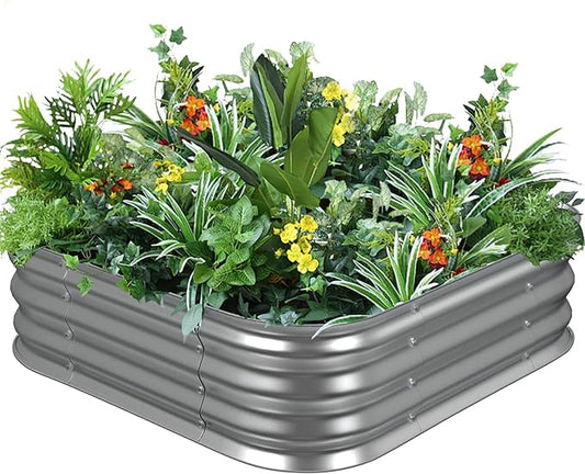 Raised Garden Bed, 3×3×1ft Galvanized Steel Planter Boxes, Heavy Duty Outdoor Raised Garden Bed Planter Kit for Gardening, Rustproof Large Garden Beds for Vegetables, Fruits, Flower Grow