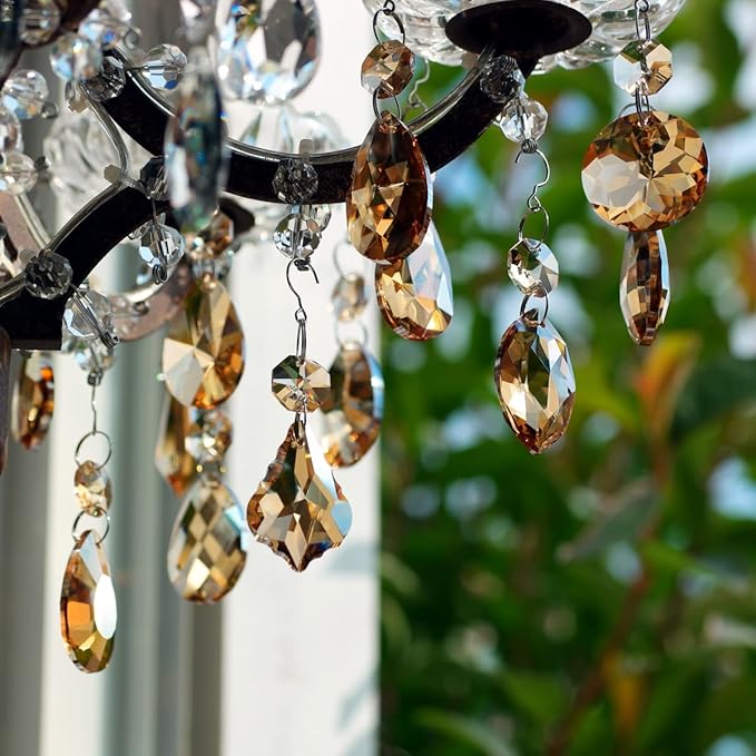 12pcs Hanging Glass Crystals Prism for Windows, Chandelier Decoration, Rainbow Maker Suncatcher