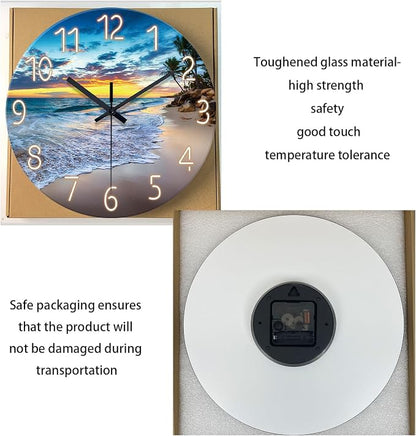 Glass Beach Wall Clocks Battery Operated 16 Inches or Larger Analog Wall Clock - Image 6