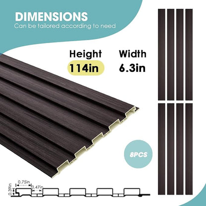OUZUGIE WPC Acoustic Slat Wall Paneling, Living Room, TV Background, Study Room - Image 3