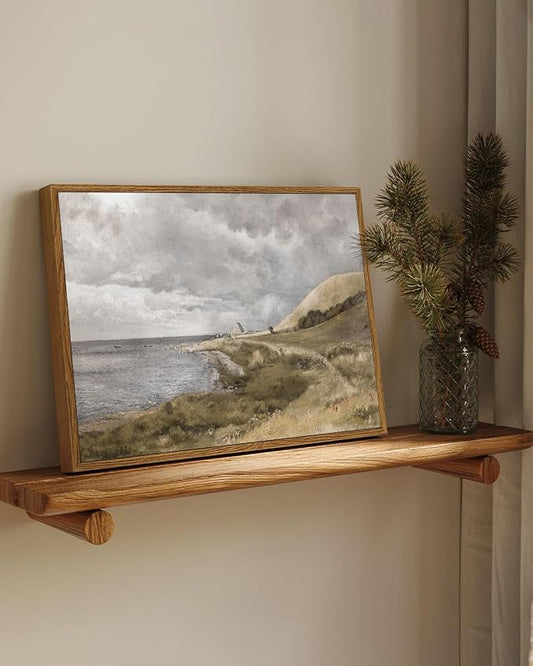 InSimSea Framed Canvas Wall Art Vintage Decor, Coastal Wall Art Danish Coast - Image 2