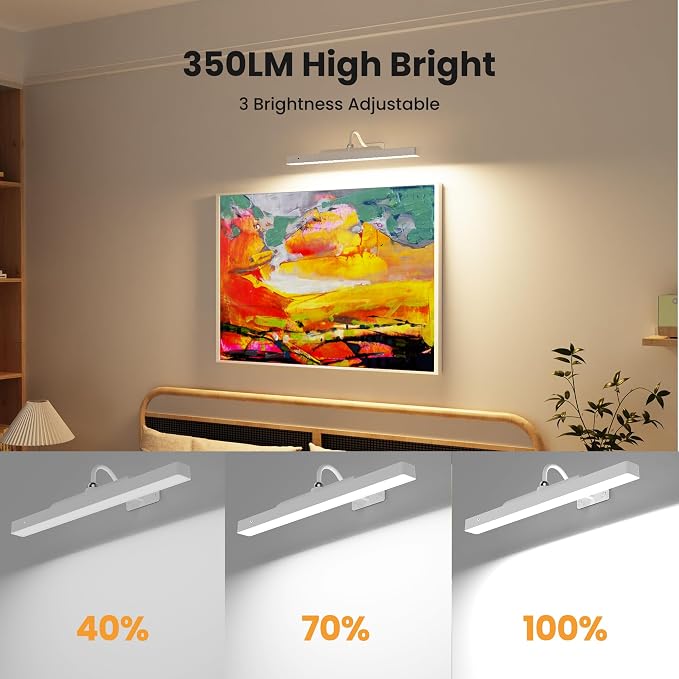 Rechargeable Picture Light for Wall Art White - Image 4