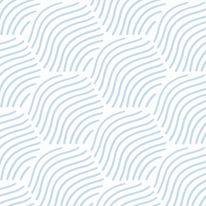 Peel and Stick Wallpaper Blue Wallpaper Geometric Wallpaper White Hexagon by Fiula
