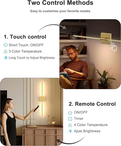 iThird 1 Pack Battery Operated Wall Sconce Light, 360° Rotatable, 4CCT Dimmable - Image 6