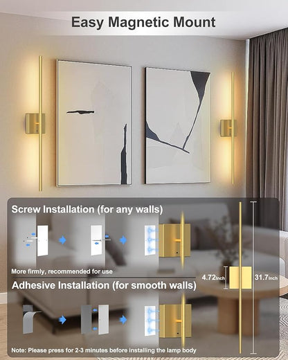 Battery Operated Wall Sconce Set of Two: Wireless Rechargeable Wall Lights - Image 8