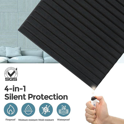 AKUMAX 4 Pack Wood Panels-3D Slat Wall Panelling - Image 4