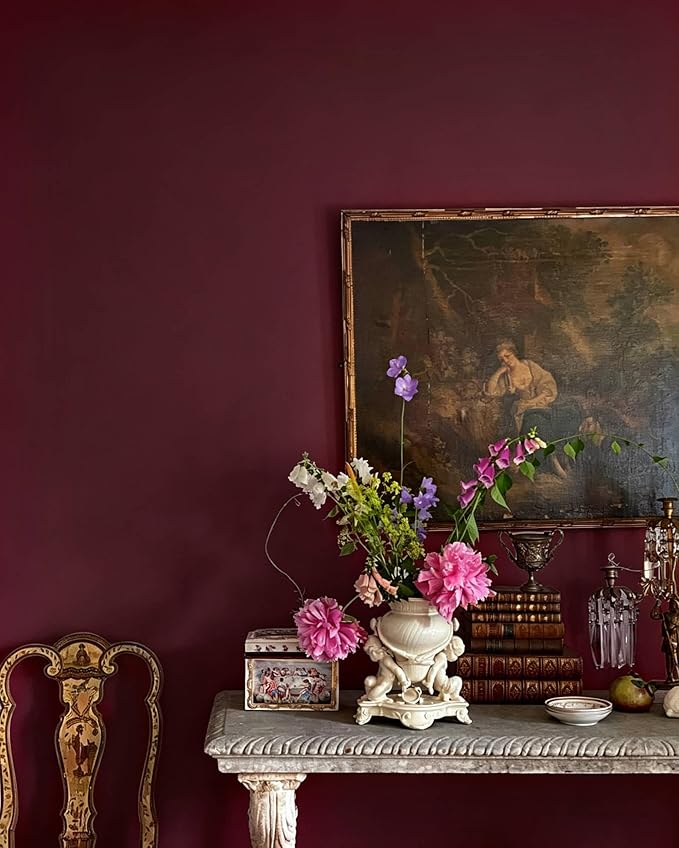 Dimoon 236''x17.7'' Red Peel and Stick Wallpaper Contact Paper Modern Self - Image 2