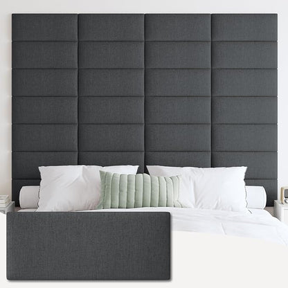 IFNOW Upholstered Wall Mounted Headboard, 3D Soundproof Wall Panels Peel and by IFNOW