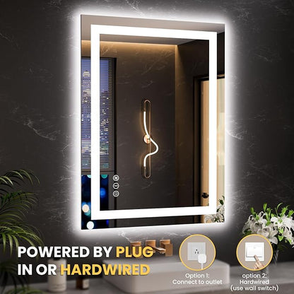 LOAAO 23.6"x31.5" LED Mirror for Bathroom, Lighted Bathroom Mirror - Image 7