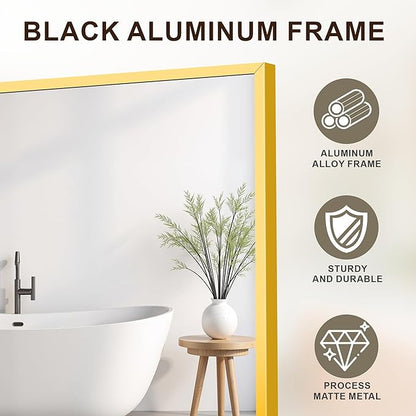FICTOR Bathroom Vanity Mirror-Gold, 60x36 Inch, Shatterproof & Anti-Rust - Image 5
