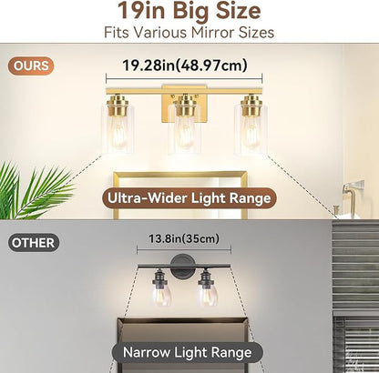 3-Light Bathroom Light Fixtures, Classic Wall Light Fixture - Image 6