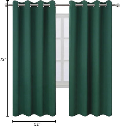 LEMOMO Dark Green Thermal Blackout Curtains/52 x 72 Inch/Set of 2 Panels Room - Image 10