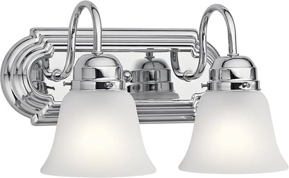 Kichler 12.25" 2-Light Vanity Bath Light in Chrome, Modern Bathroom Light by Kichler