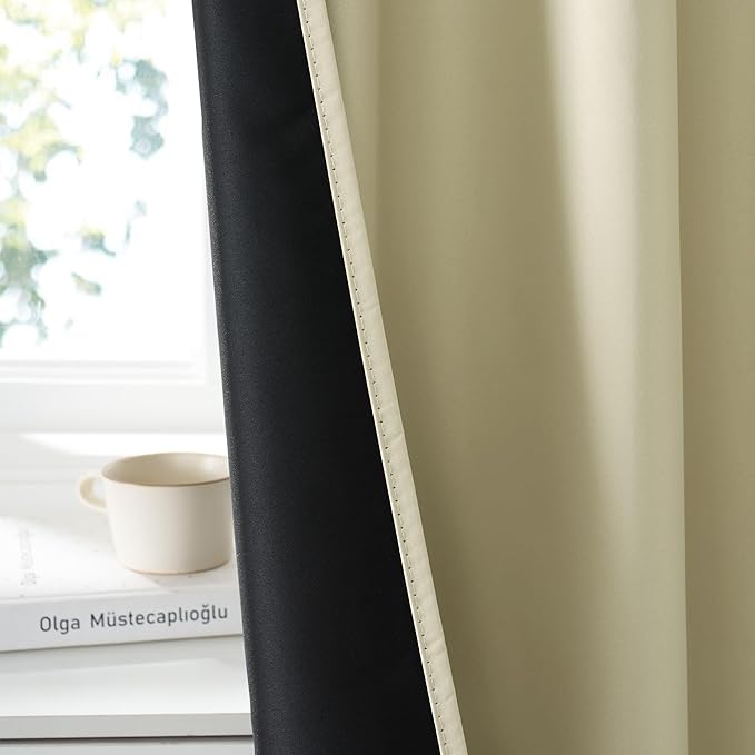 RYB HOME 100% Blackout Basement Curtains 30 inches Long, Heat & UV Blocking - Image 4