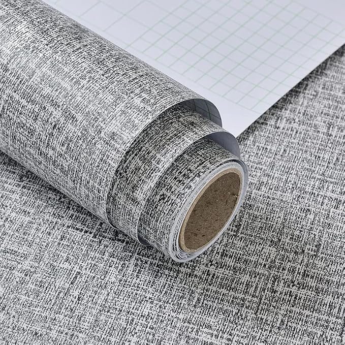 Yancorp 24"x120" Textured Fabric Wallpaper Faux Grasscloth Peel and Stick by YancorpHomeDecor