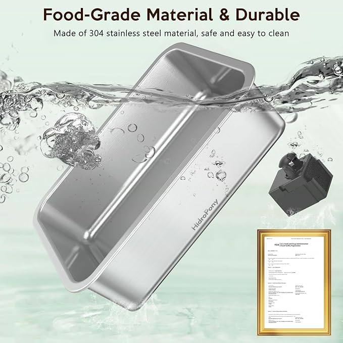 Hydroponics Growing System Herb Garden - HidroPony 15 Pods Indoor Gardening System with Grow Light, Stainless Steel Plants Germination Kit with Quiet Pump System, Gardening Gifts for Women