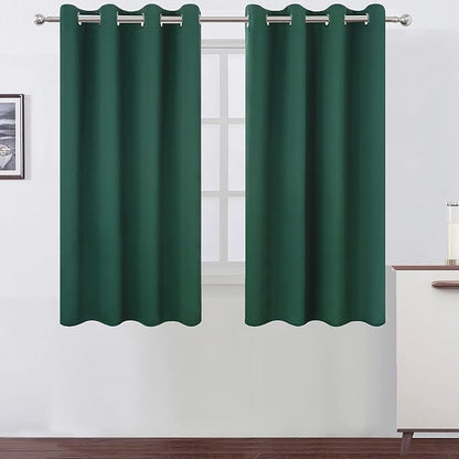 LEMOMO Dark Green Bedroom Blackout Curtains/52 x 54 Inch Long/Set of 2 Curtain by Lemomo